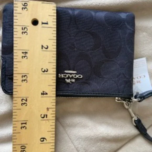 Coach Black Signature Pattern Wristlet - Picture 5 of 5